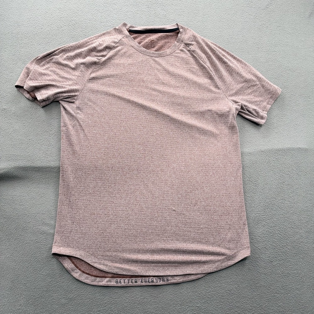 Lululemon Shirt Mens Large Pink Short Sleeve Athletic Training Performance Tee